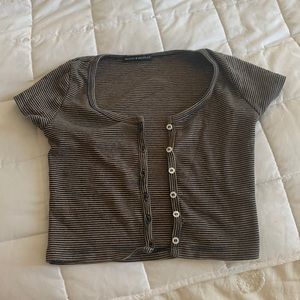brandy melville black and brown stripped zelly top